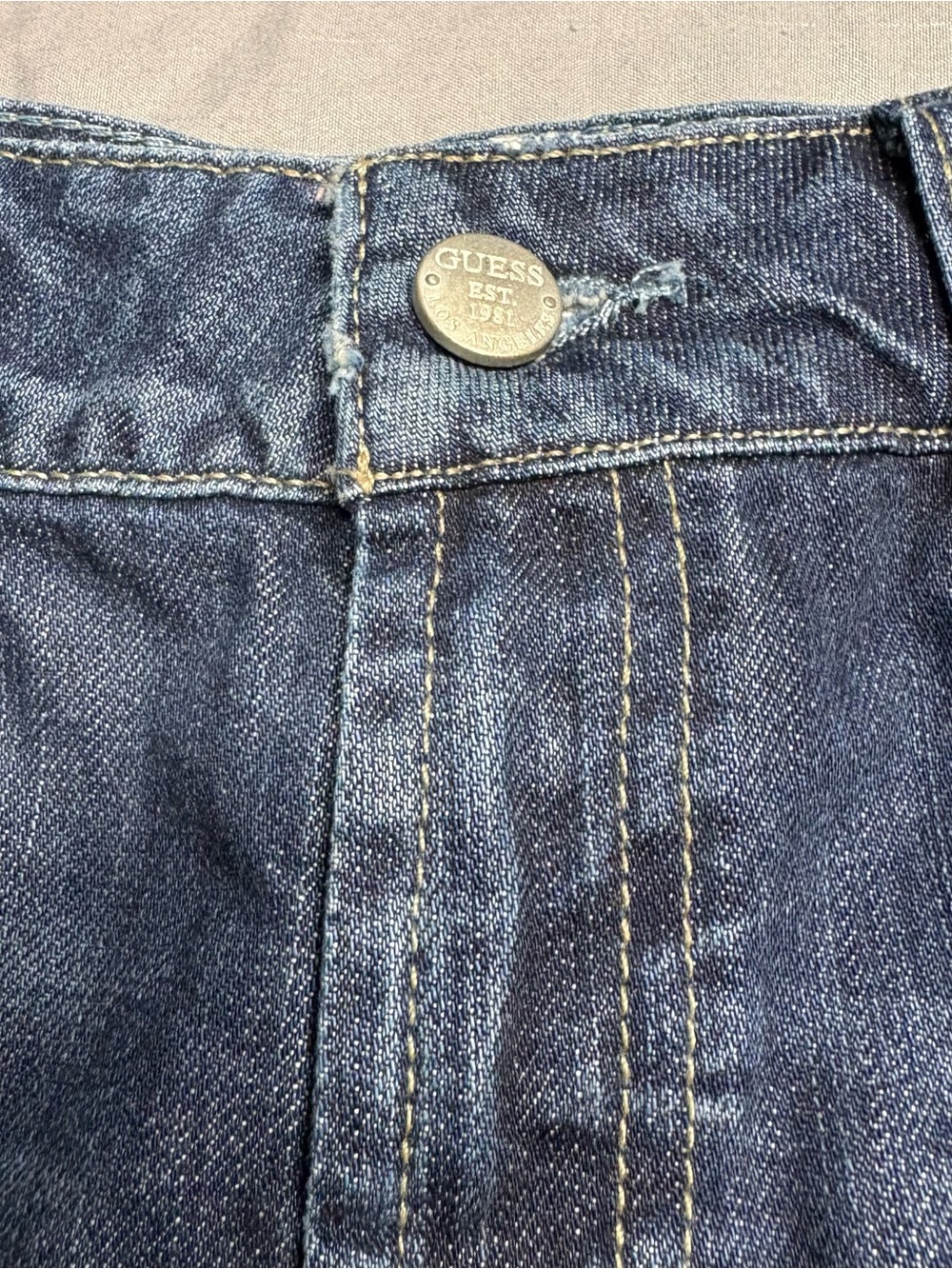 Guess Distressed Blue Denim Jean Shorts - Picture 3 of 7